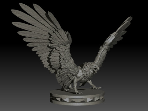 Griffon High Poly for 3d Print Modello di stampa 3D