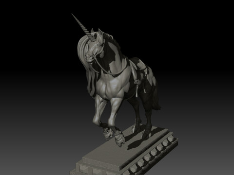 Dark Unicorn Poly for 3d Print 3D Print Model