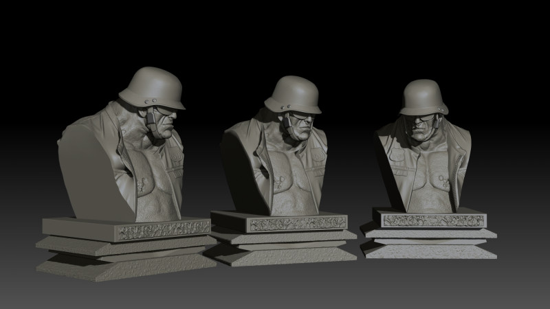 Zombie Biker High Poly for 3d Print 3D Baskı Modeli .c4d .max .obj .3ds .fbx .stl .blend 