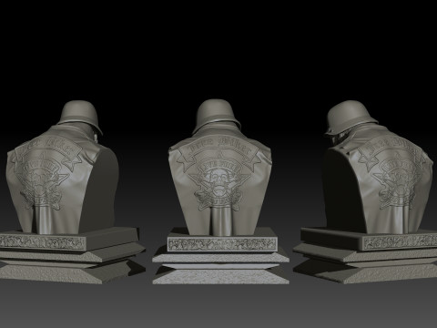 Zombie Biker High Poly for 3d Print 3D Baskı Modeli