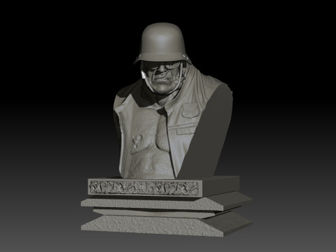 Zombie Biker High Poly for 3d Print 3D Baskı Modeli