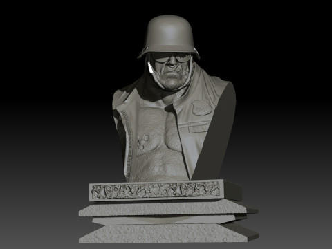 Zombie Biker High Poly for 3d Print 3D Baskı Modeli