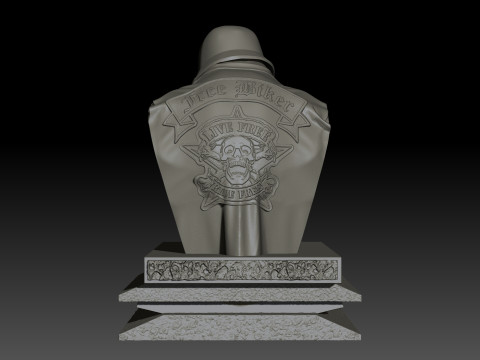 Zombie Biker High Poly for 3d Print 3D Baskı Modeli