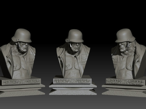 Zombie Biker High Poly for 3d Print 3D Baskı Modeli