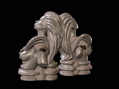 Fantasy Warrior Bust High Poly for 3D Print 3D Print Model