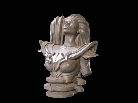 Fantasy Warrior Bust High Poly for 3D Print 3D Print Model