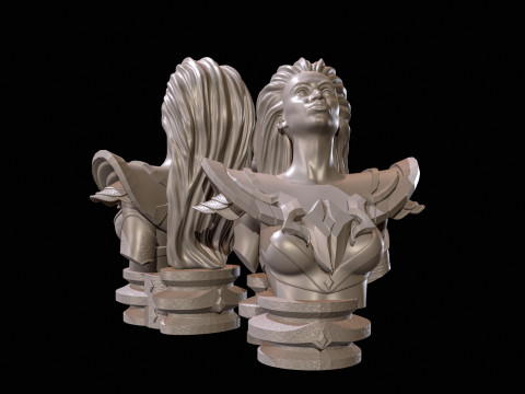 Fantasy Warrior Bust High Poly for 3D Print 3D Print Model