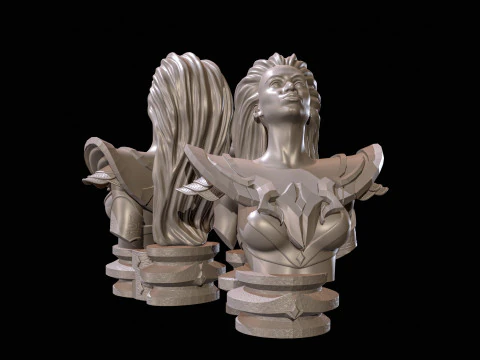 Fantasy Warrior Bust High Poly for 3D Print 3D Print Model