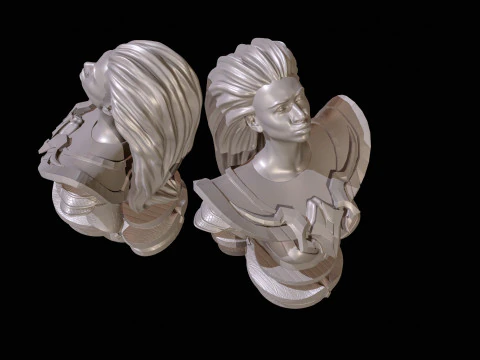 Fantasy Warrior Bust High Poly for 3D Print 3D Print Model