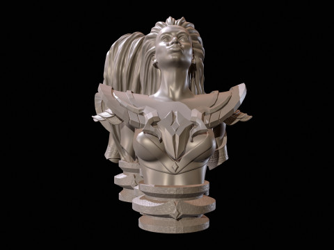Fantasy Warrior Bust High Poly for 3D Print 3D Print Model