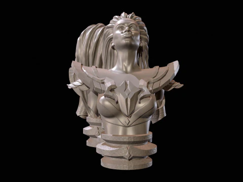 Fantasy Warrior Bust High Poly for 3D Print 3D Print Model