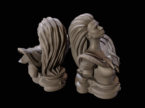Fantasy Warrior Bust High Poly for 3D Print 3D Print Model