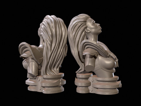 Fantasy Warrior Bust High Poly for 3D Print 3D Print Model