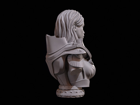 Fantasy Warrior Bust 2 High Poly for 3D Print 3D Print Model
