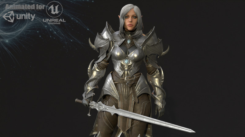 ElfGirlFighter 3D मॉडल .c4d .max .obj .3ds .fbx .stl .blend 