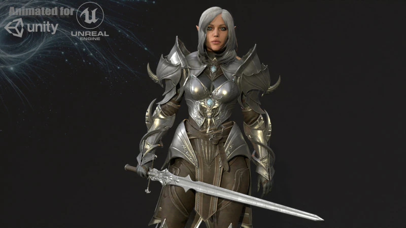 ElfGirlFighter Modelo 3D .c4d .max .obj .3ds .fbx .stl .blend 