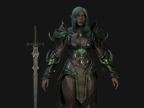 ElfGirlFighter 3D मॉडल