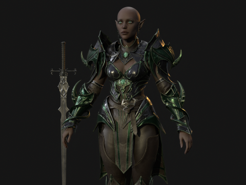 ElfGirlFighter 3D मॉडल