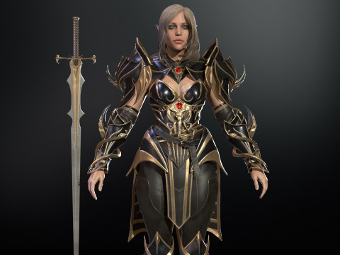 ElfGirlFighter 3D मॉडल