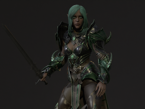 ElfGirlFighter 3D मॉडल