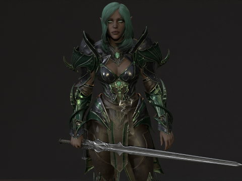 ElfGirlFighter 3D मॉडल