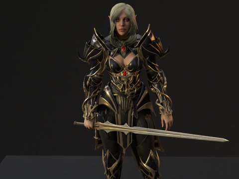 ElfGirlFighter 3D मॉडल