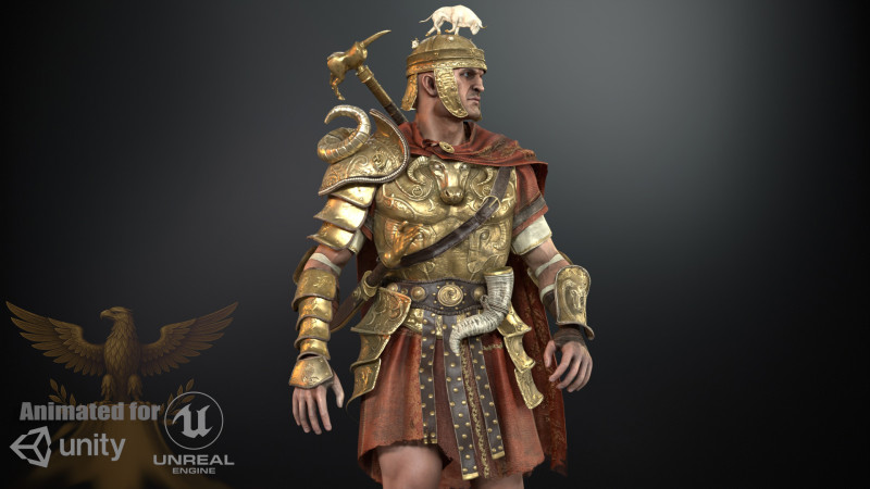Rome Centurion 3D-Modell .c4d .max .obj .3ds .fbx .stl .blend