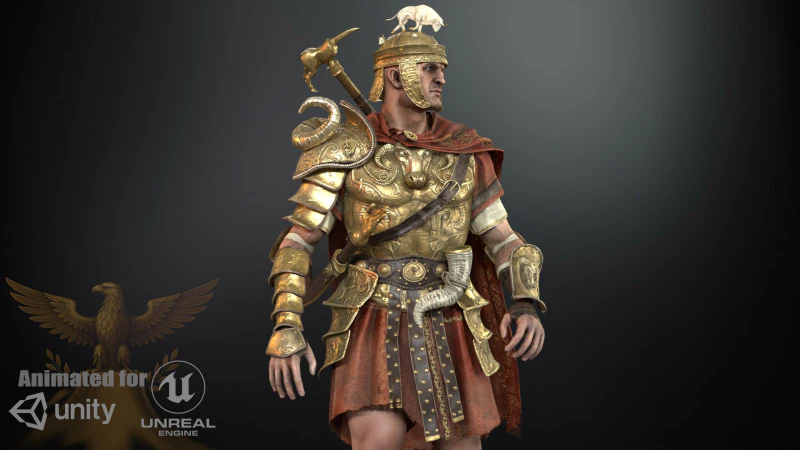 Rome Centurion 3D Model .c4d .max .obj .3ds .fbx .stl .blend 