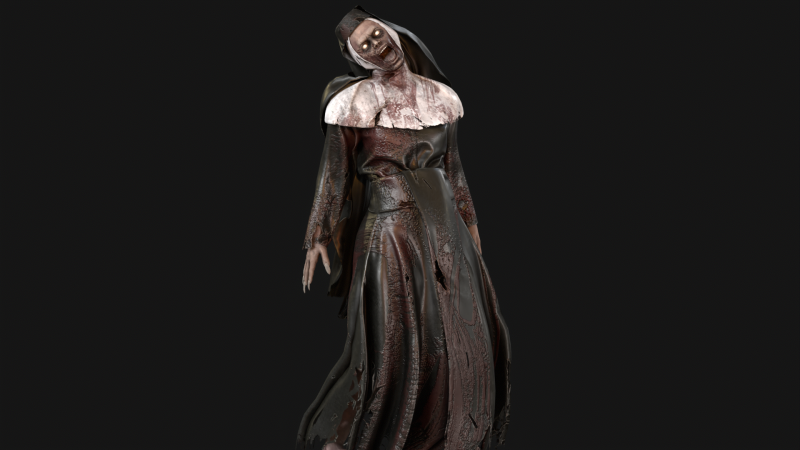 Zombie Nun Model 3D .c4d .max .obj .3ds .fbx .stl .blend