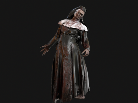 Zombie Nun 3D 모델