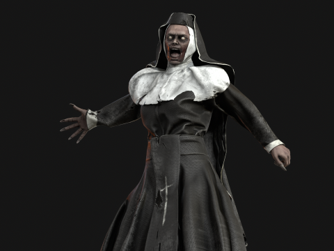 Zombie Nun 3D 모델