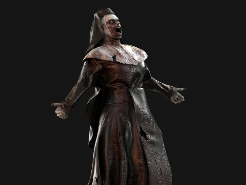Zombie Nun 3D 모델