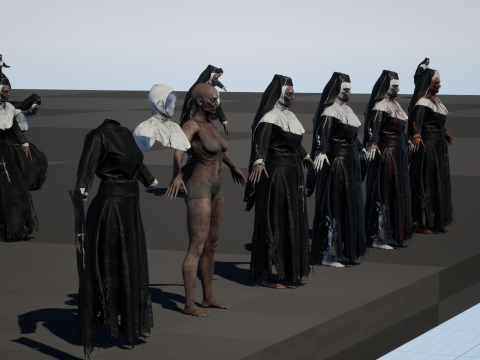 Zombie Nun 3D 모델