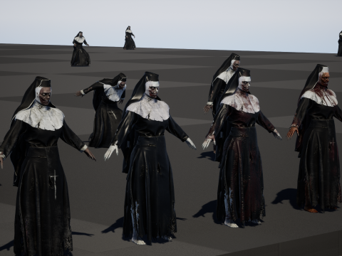 Zombie Nun 3D 모델