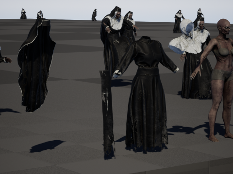 Zombie Nun 3D 모델