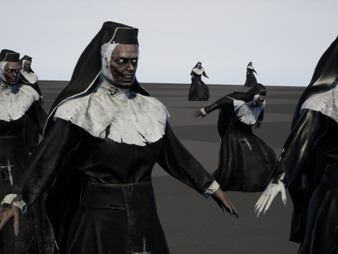 Zombie Nun 3D 모델