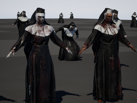 Zombie Nun 3D 모델