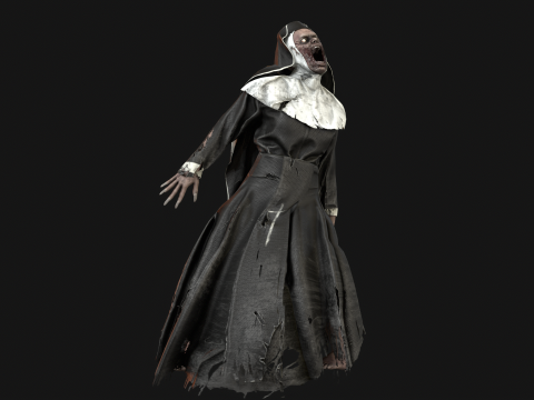 Zombie Nun 3D 모델