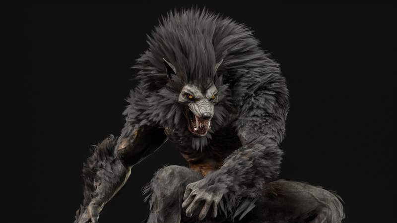Werewolf Game Ready 3D Model .c4d .max .obj .3ds .fbx .stl .blend 