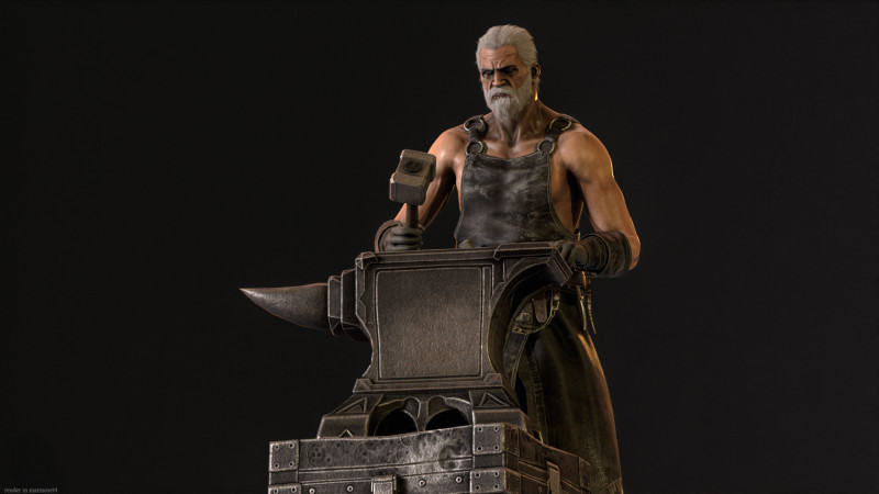 BlackSmith 3D Model .c4d .max .obj .3ds .fbx .stl .blend 