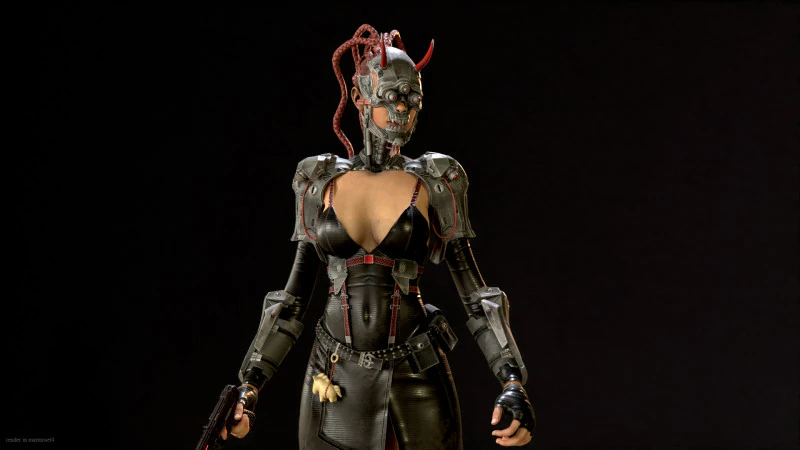 CyberPunkGirl 3D Model .c4d .max .obj .3ds .fbx .stl .blend 