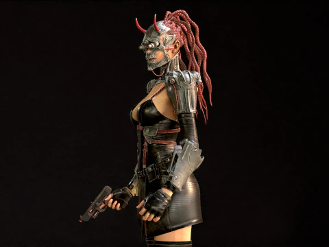 CyberPunkGirl 3D Model