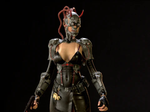CyberPunkGirl 3D Model