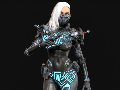 SciFiCopGirl Modelo 3D