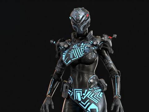 SciFiCopGirl Modelo 3D