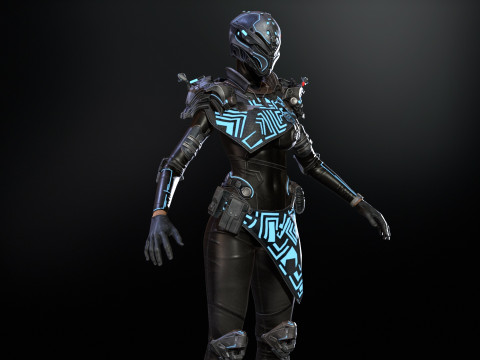 SciFiCopGirl Modelo 3D