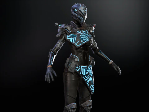 SciFiCopGirl 3D Model