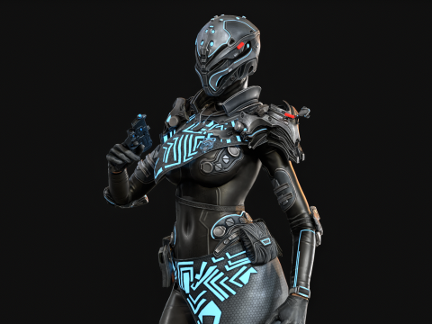 SciFiCopGirl Modelo 3D
