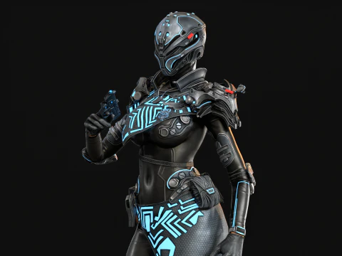 SciFiCopGirl 3D Model