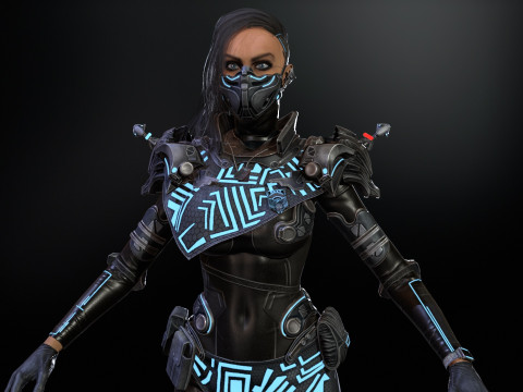 SciFiCopGirl Modelo 3D